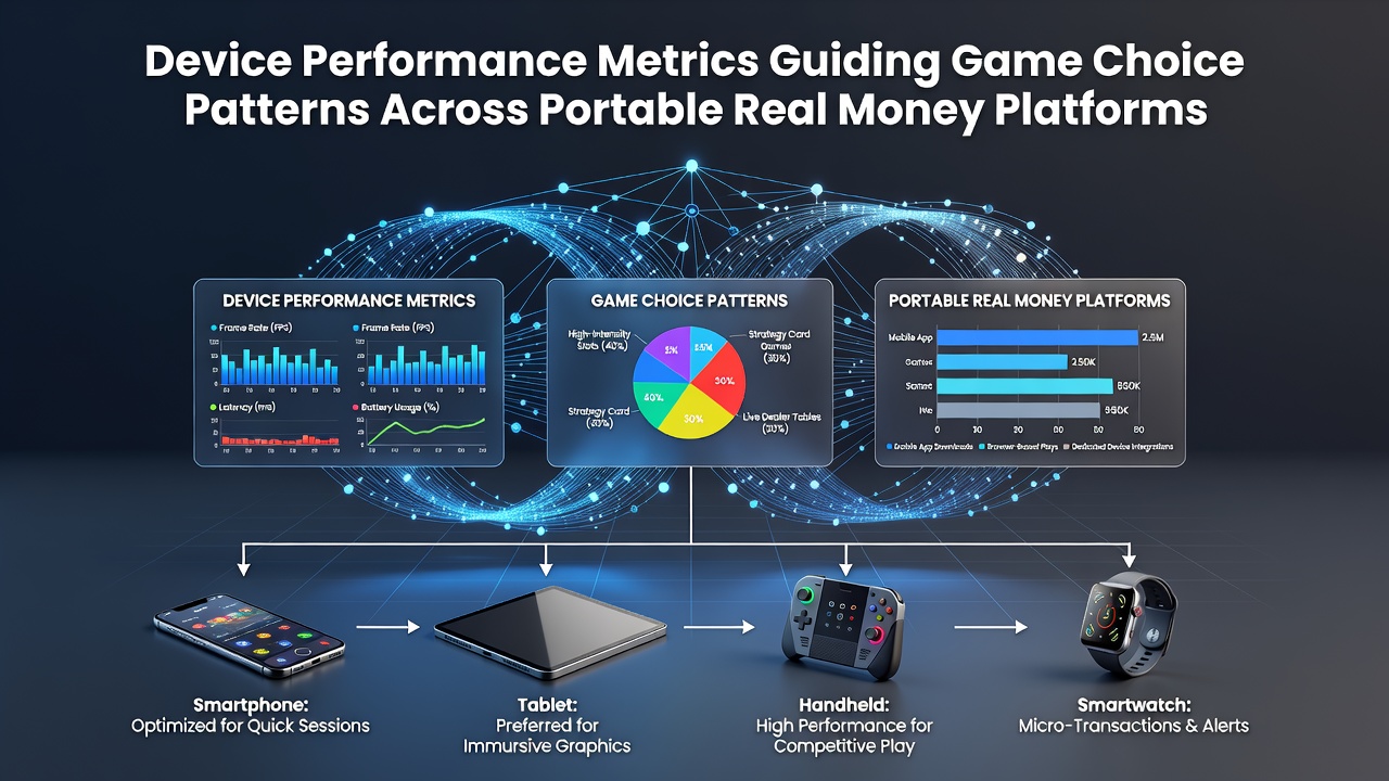 Performance metrics dashboard overlaid on smartphone screen showing game loading times and device specs