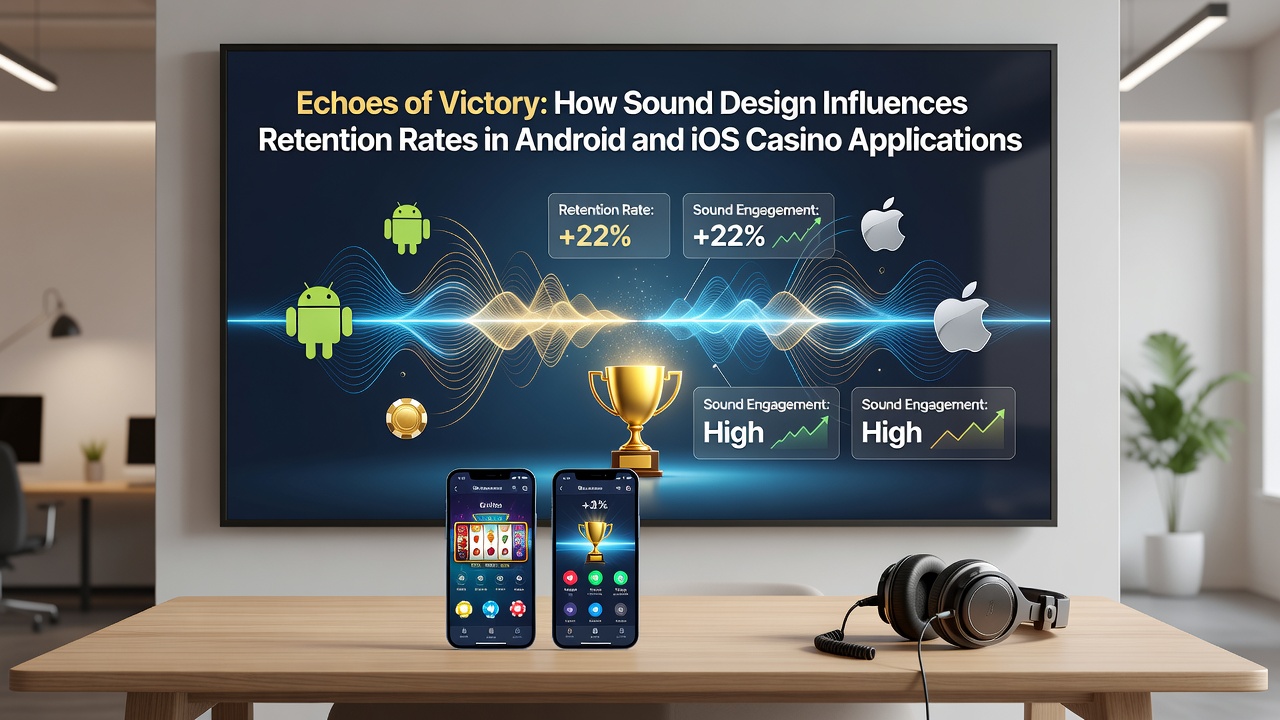 Mobile phone screen displaying casino slot game with visual sound indicators