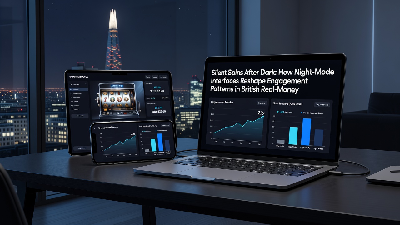 Comparison of standard and night-mode casino app screens side by side on mobile devices