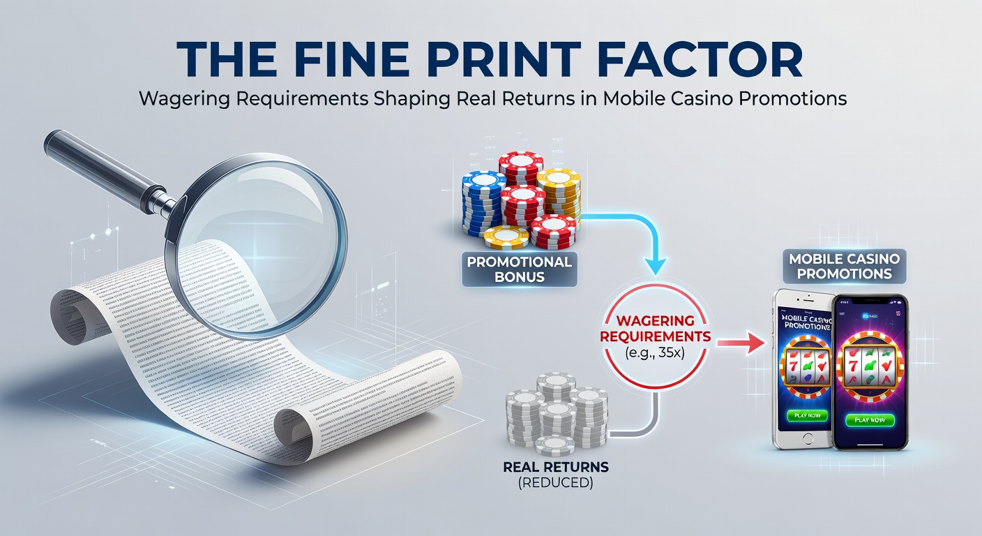 Infographic chart comparing wagering requirements across mobile casino promotions and their impact on player returns