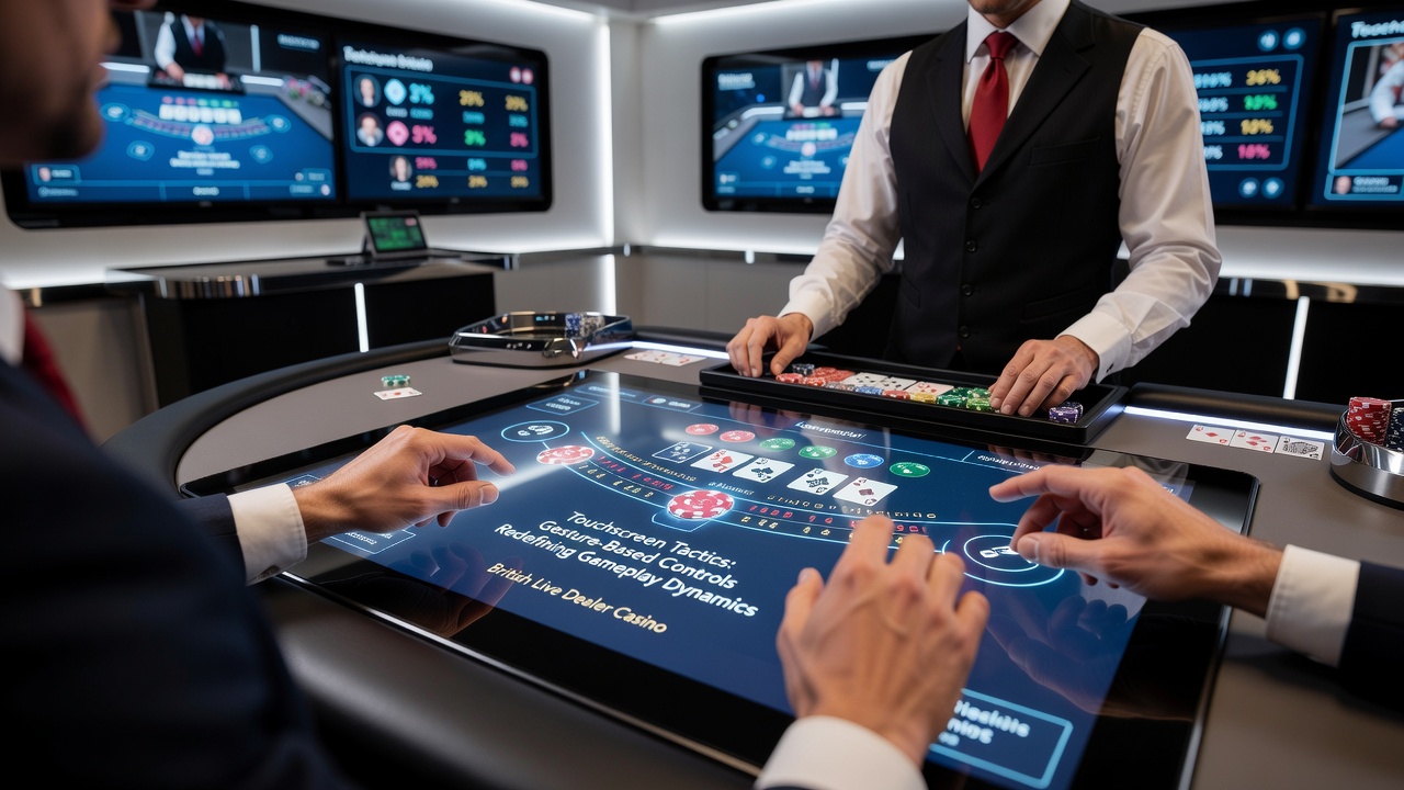 Split view of a tablet and smartphone displaying synchronized live dealer roulette with gesture overlays and chip placement animations